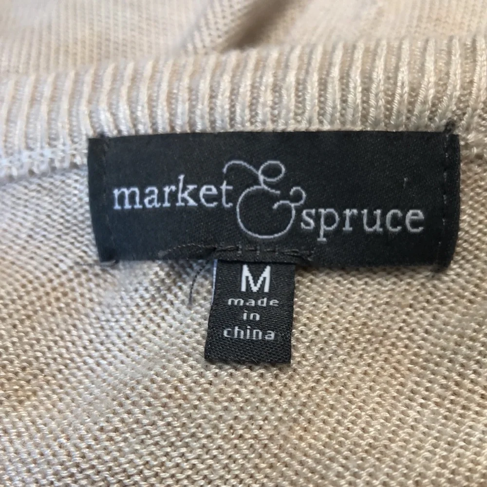 Market & Spruce Tan Open Back Sweater size M